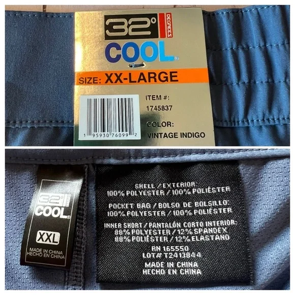 32 Degrees Cool Ladies Tech Short/Skort - Vintage Indigo (Blue) - NWT - Picture 10 of 10